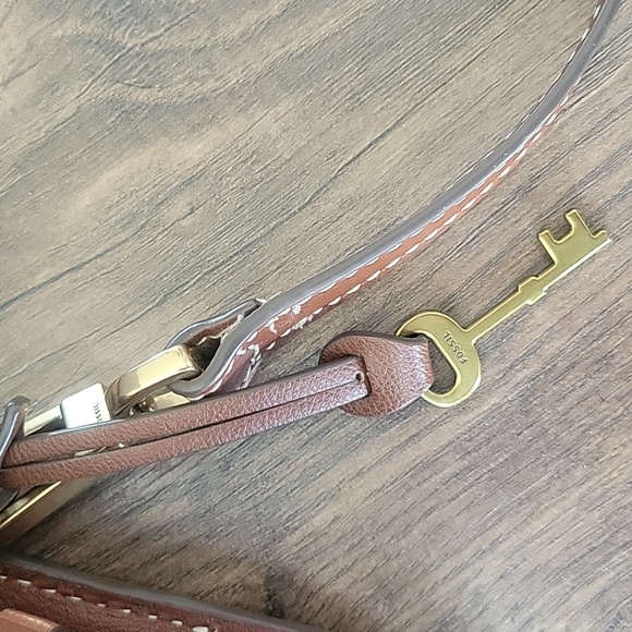 Fossil Ainsley Medium Brown Leather Crossbody Bag Shoulder Purse - Picture 7 of 14